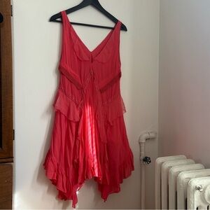 Iro Coral Babydoll Mini Dress